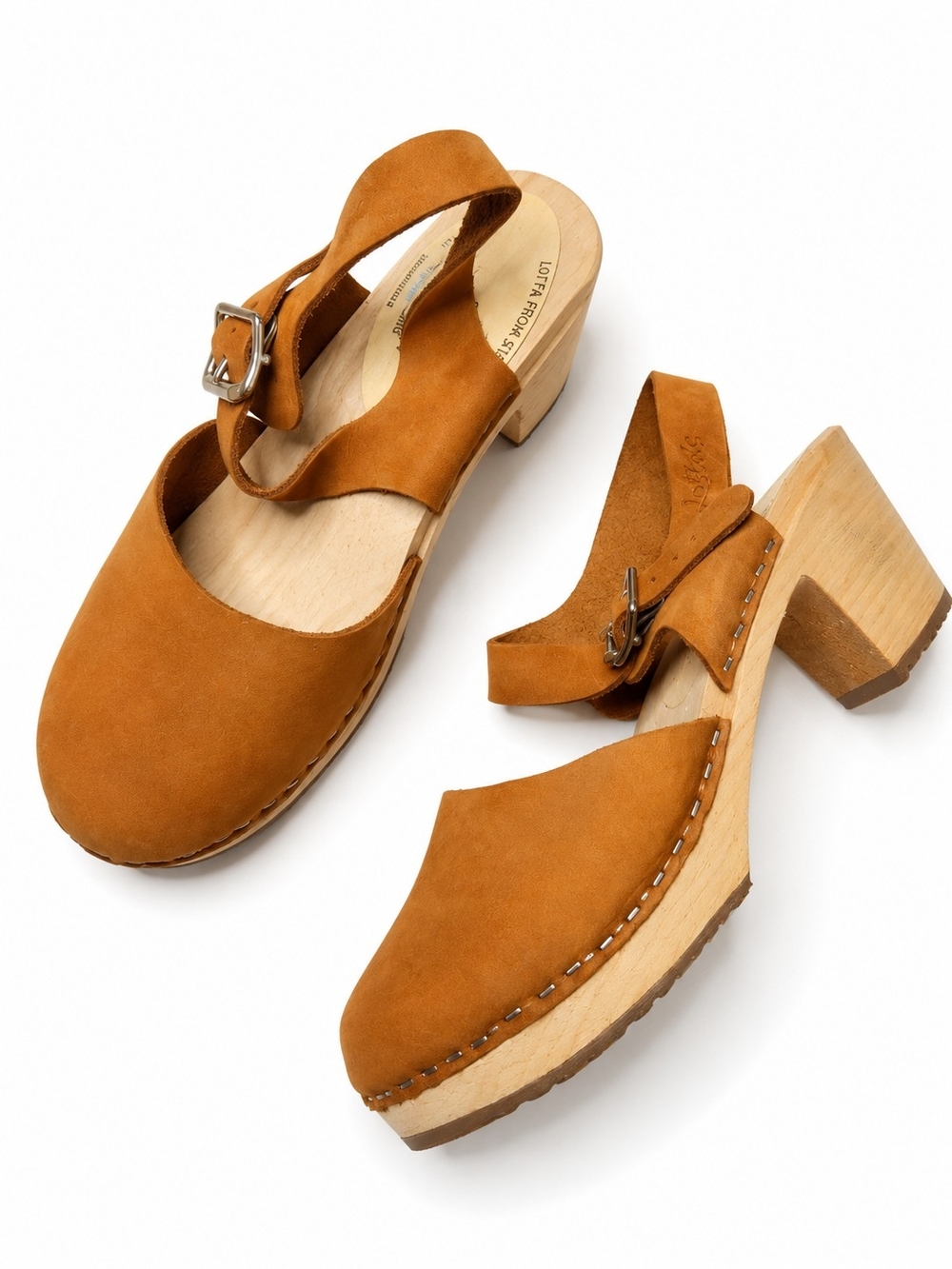 Lotta from Stockholm Tan Suede Clog Sandals